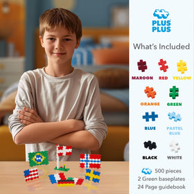 PLUS PLUS bricks connect securely in a close-up for quick, satisfying builds