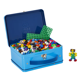 PLUS PLUS bricks building close-up showing easy-click connections for mosaics.
