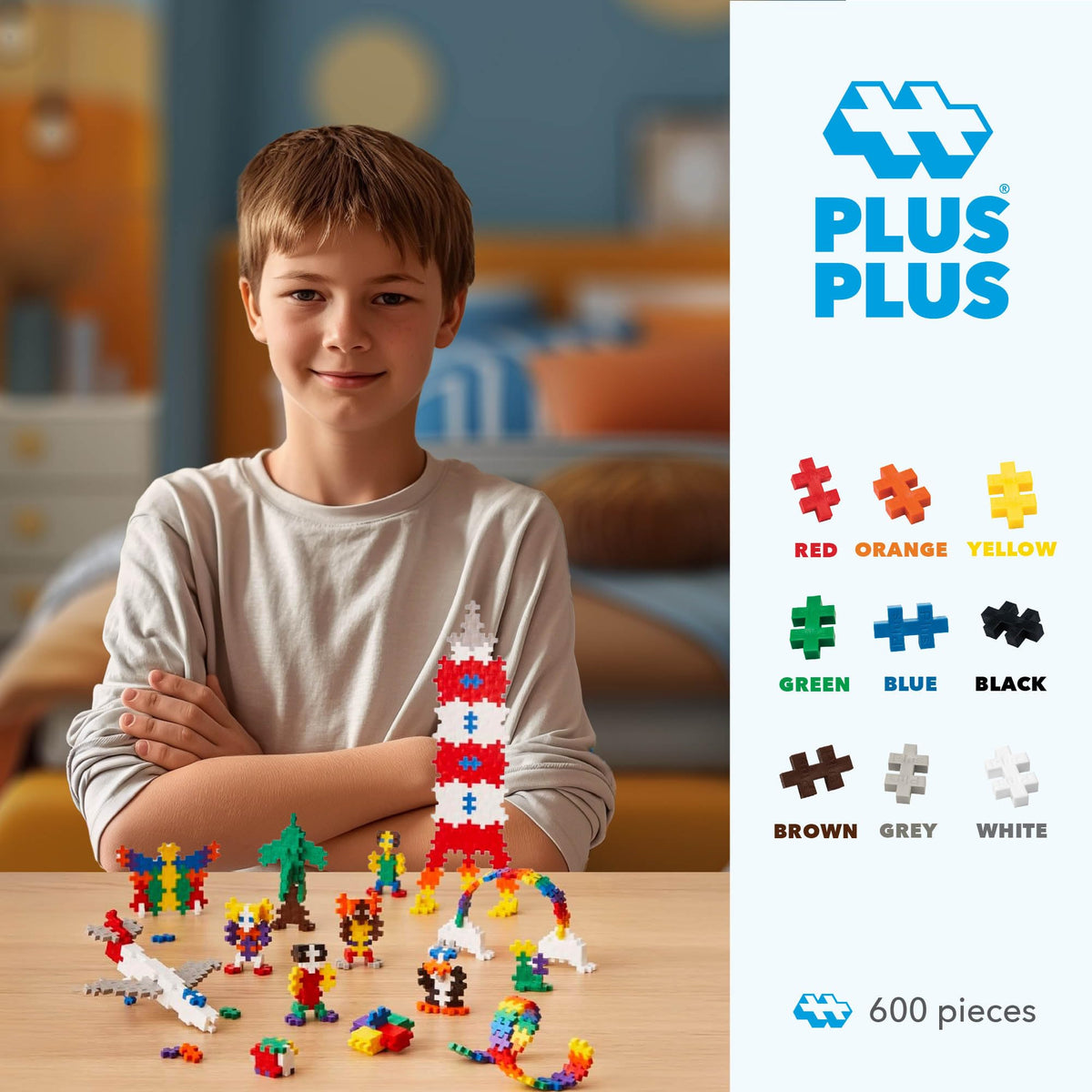 Plus Plus building idea guide image for project inspiration and steps
