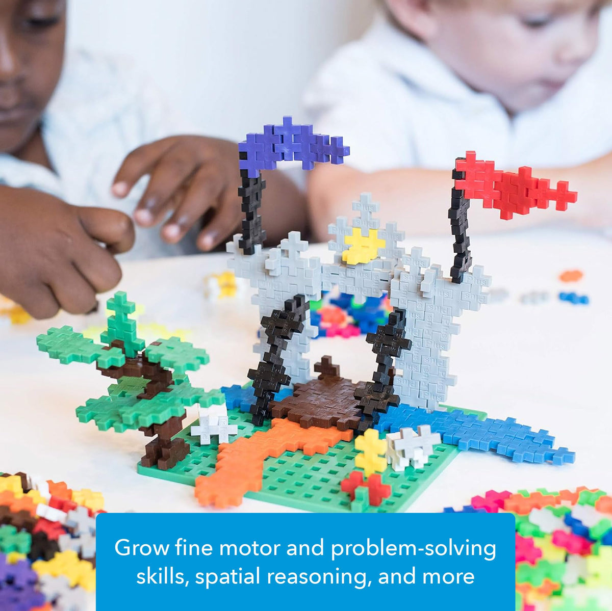 PLUS PLUS Color Mix Tube displaying a rainbow of pieces for imaginative mosaics