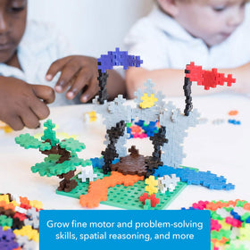 PLUS PLUS Color Mix Tube displaying a rainbow of pieces for imaginative mosaics