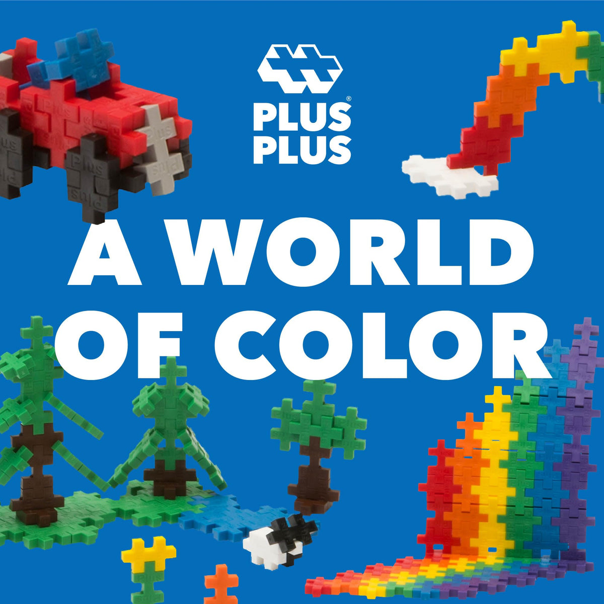 Plus Plus creative montessori play setup promotes fine motor skills and imagination
