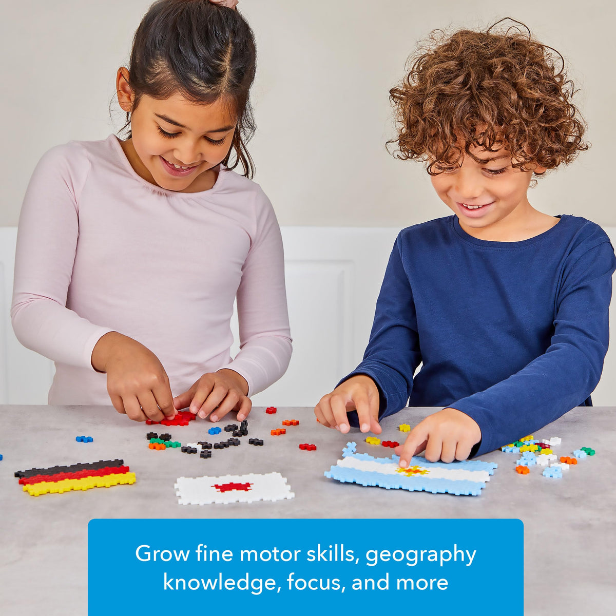 PLUS PLUS continent-themed flags inspire global learning projects