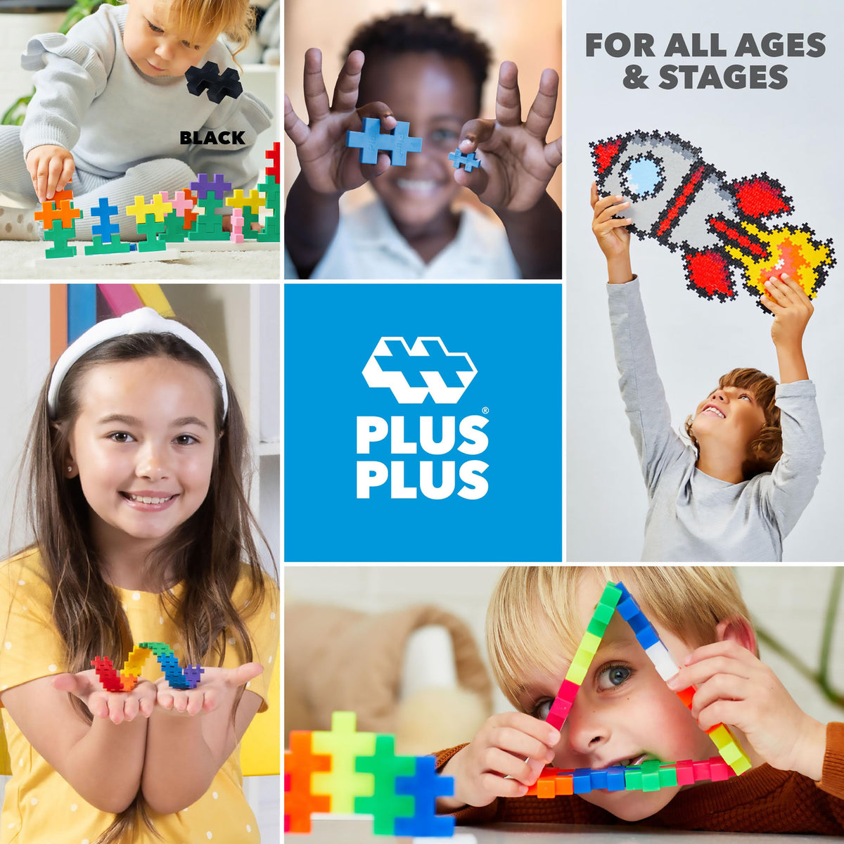 PLUS PLUS guide book inspires step-by-step builds and ideas.