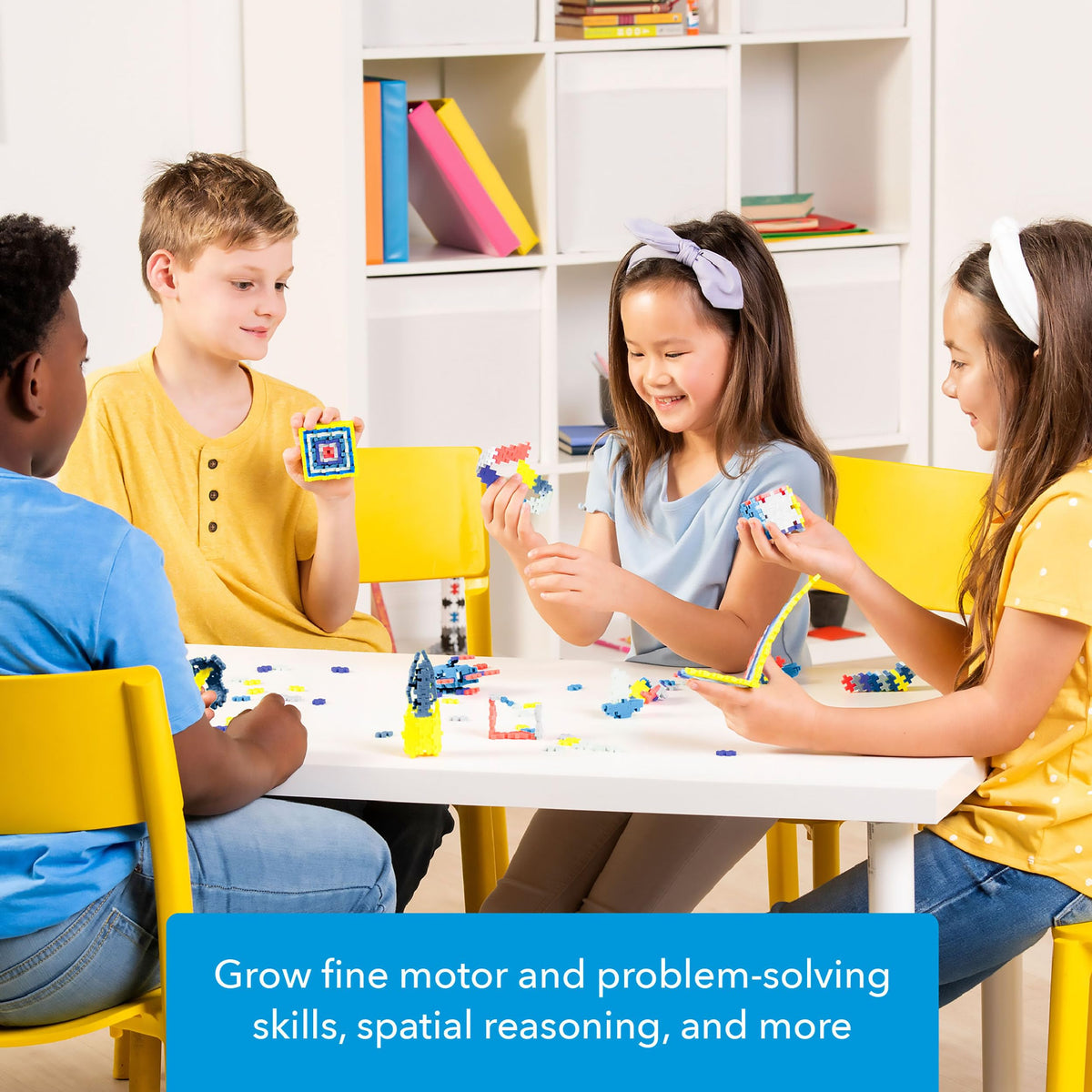 PLUS PLUS neon pink bricks add vibrant color for imaginative builds.
