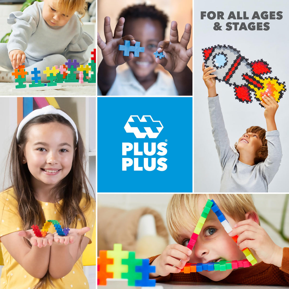 PLUS PLUS on-the-go design supports car trips and travel-friendly play