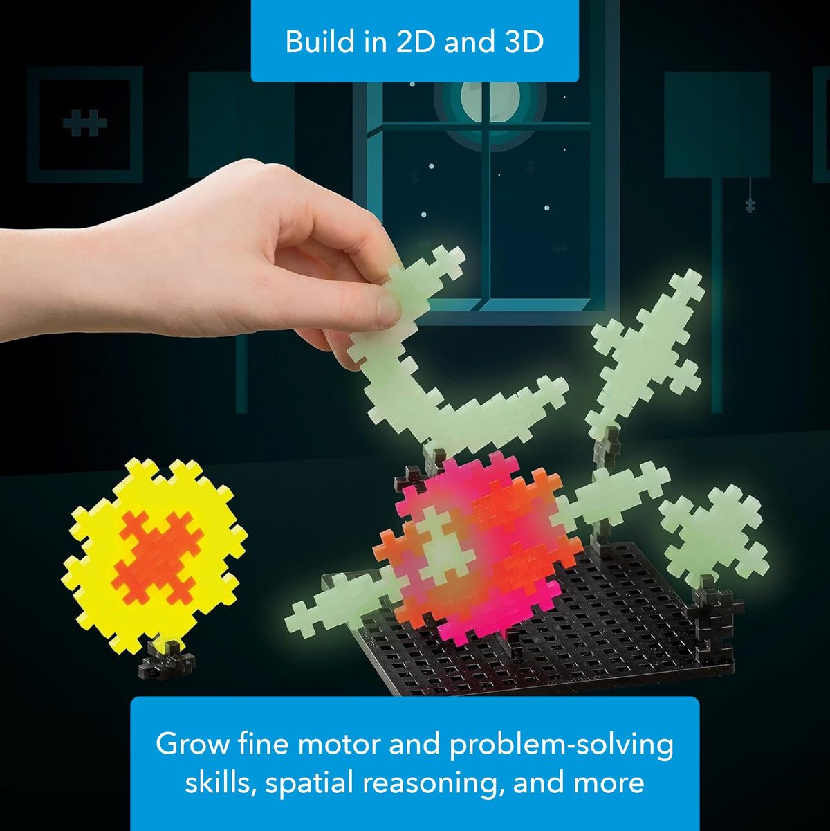 Black baseplate inside the case supports stable 3D builds.