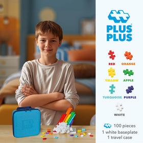PLUS PLUS white baseplate included for stable, expansive builds.