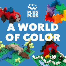 PLUS PLUS Two Baseplates enabling multi-story creations and bold designs