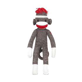 Plushland Brown Sock Monkey face with embroidered features for cuddly appeal