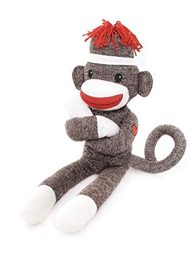 Soft knit body of Plushland Sock Monkey provides cozy comfort during play