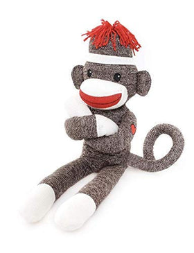 Soft knit body of Plushland Sock Monkey provides cozy comfort during play