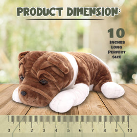 Plushland bulldog plush eyes detail adds friendly expression for kids.