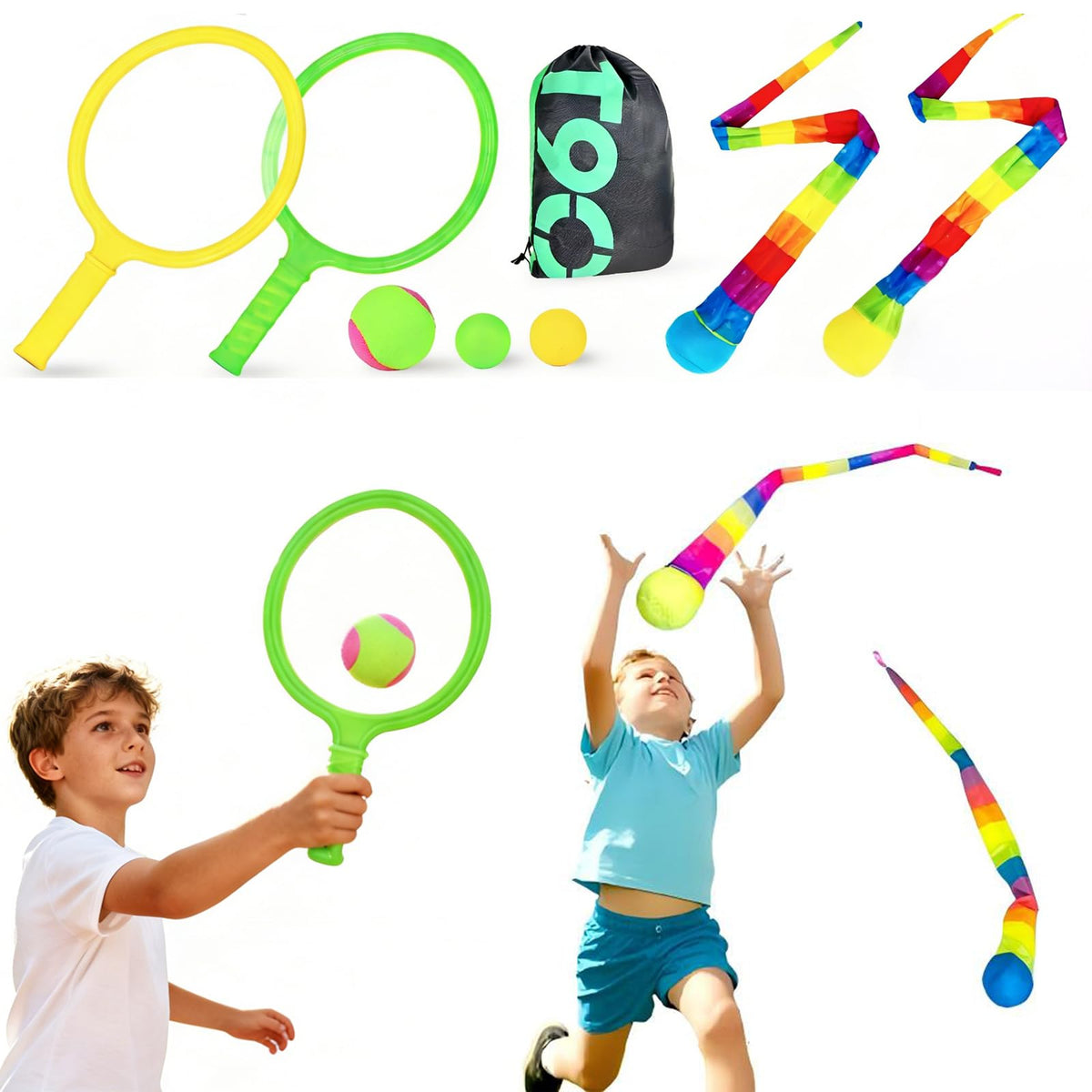 Pluspace 2-in-1 toss and catch paddles with dual-sided design for versatile outdoor play