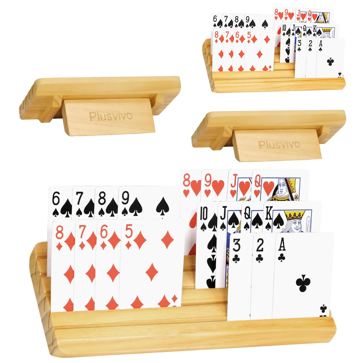 Plusvivo card holders with adjustable stand clearly display cards for easy viewing