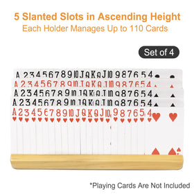 Plusvivo anti-slip felt-bottom card holders protect surfaces during play.