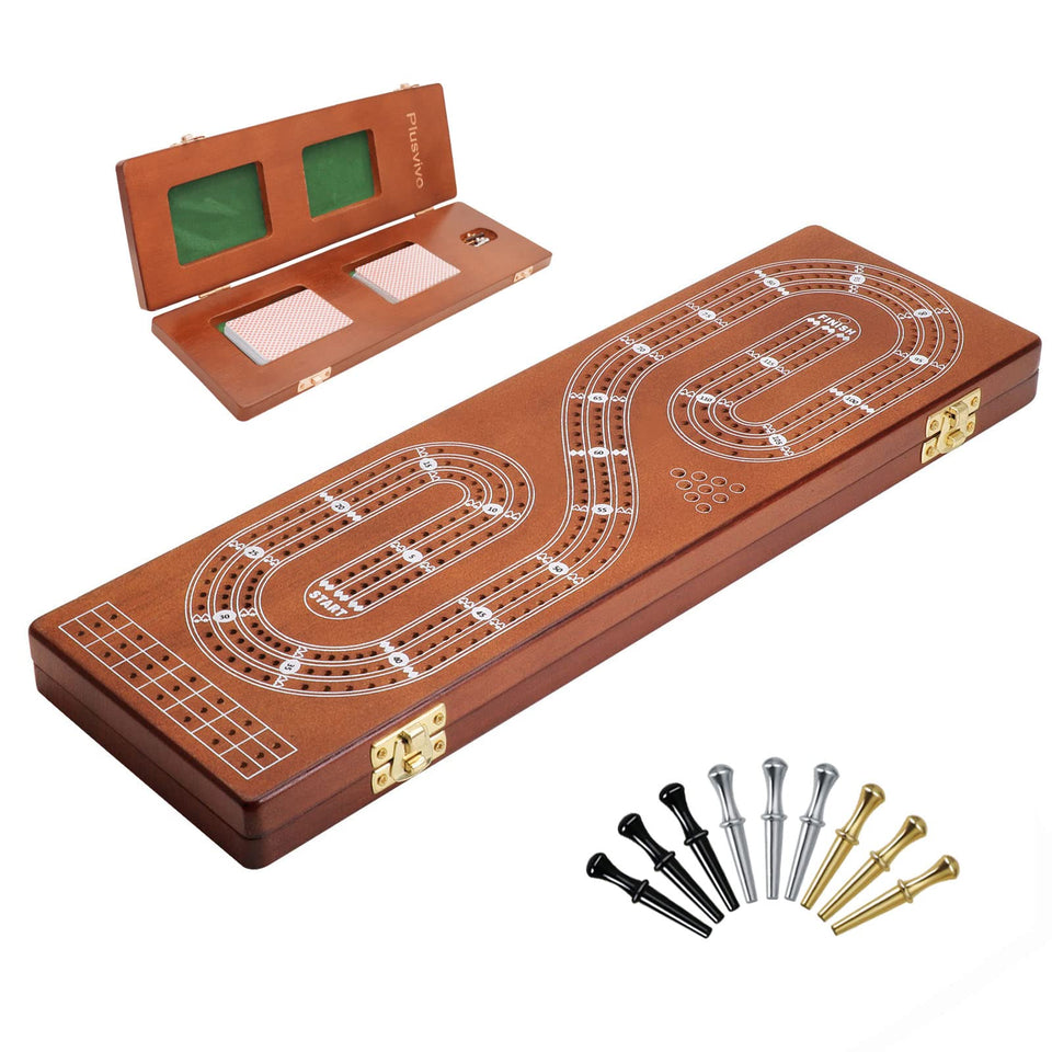 Plusvivo 3-track cribbage board for family game night.