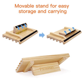 Plusvivo domino racks showing five ascending slots for clear organization.