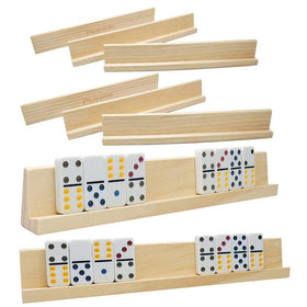Plusvivo domino racks eight-pack trays keep tiles organized during play.