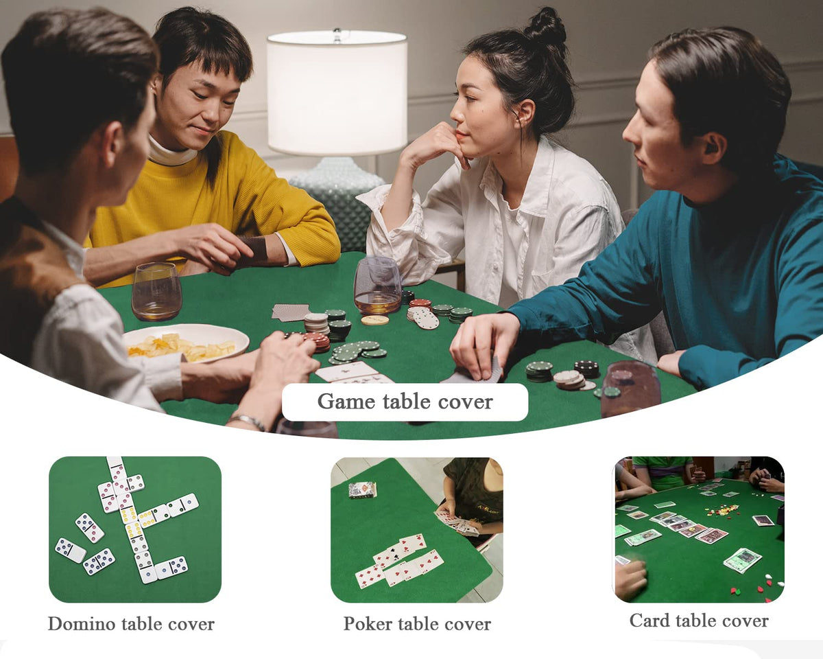 Plusvivo mahjong-bridge table cover anti-slip base keeps tiles in place