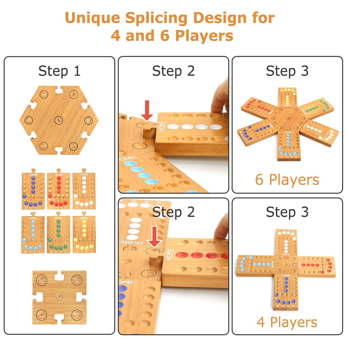 Plusvivo marble board game assembled in seconds for family play.