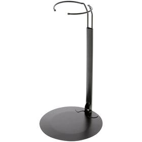 Plymor DSP-90B black adjustable doll stand supports 15–21 inch dolls with adjustable height.