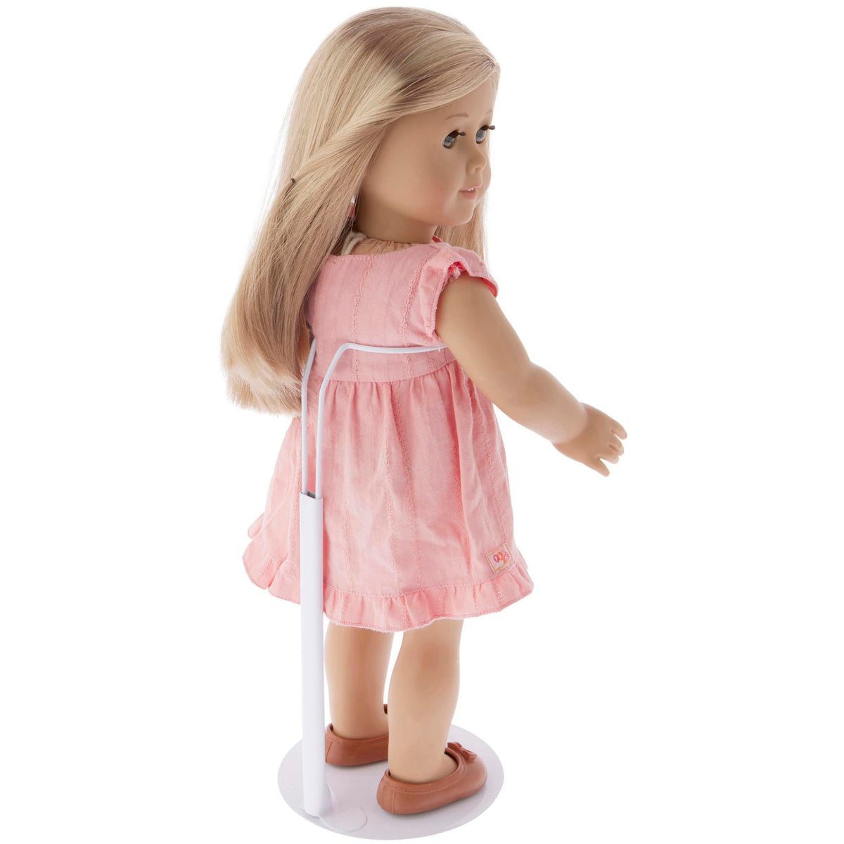 Plymor DSP-90W height-adjustable stand demonstrates flexible posing for 15–21 inch dolls