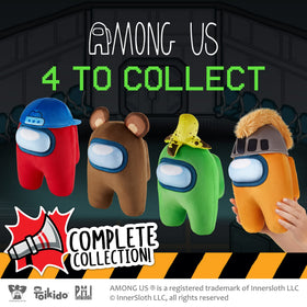 P.M.I. Among Us 4-pack plush set, perfect gift or party decor.