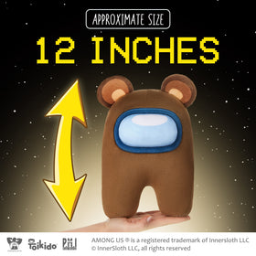 P.M.I. Among Us bear plush with spotted banana head patch, colorful character styling.