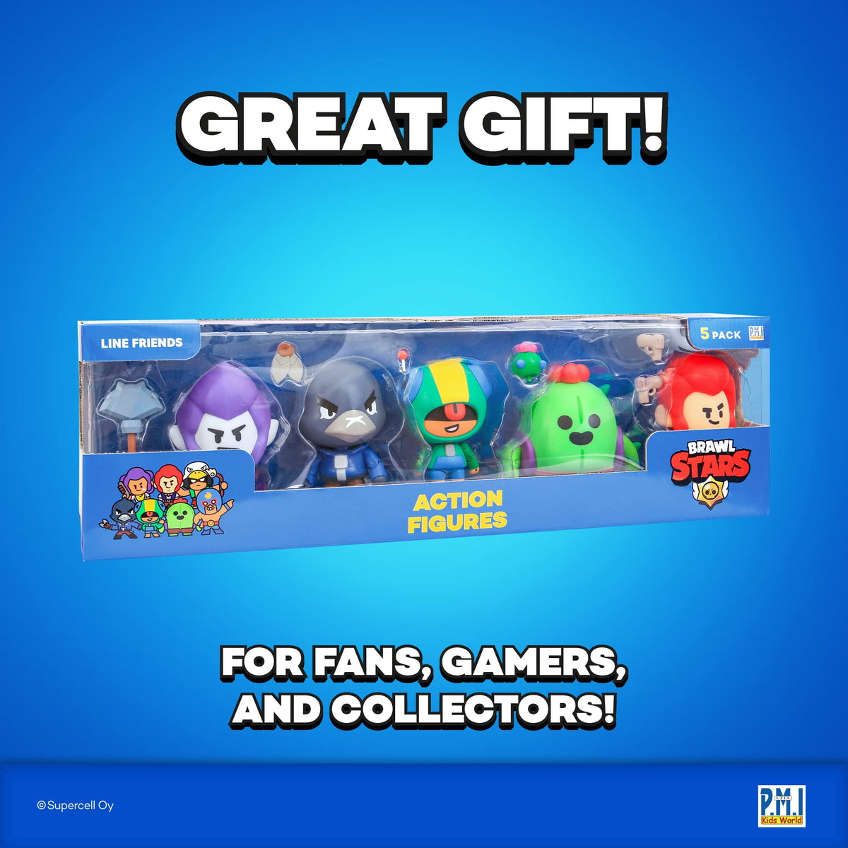PMI Brawl Stars collection display setup showing all five figures