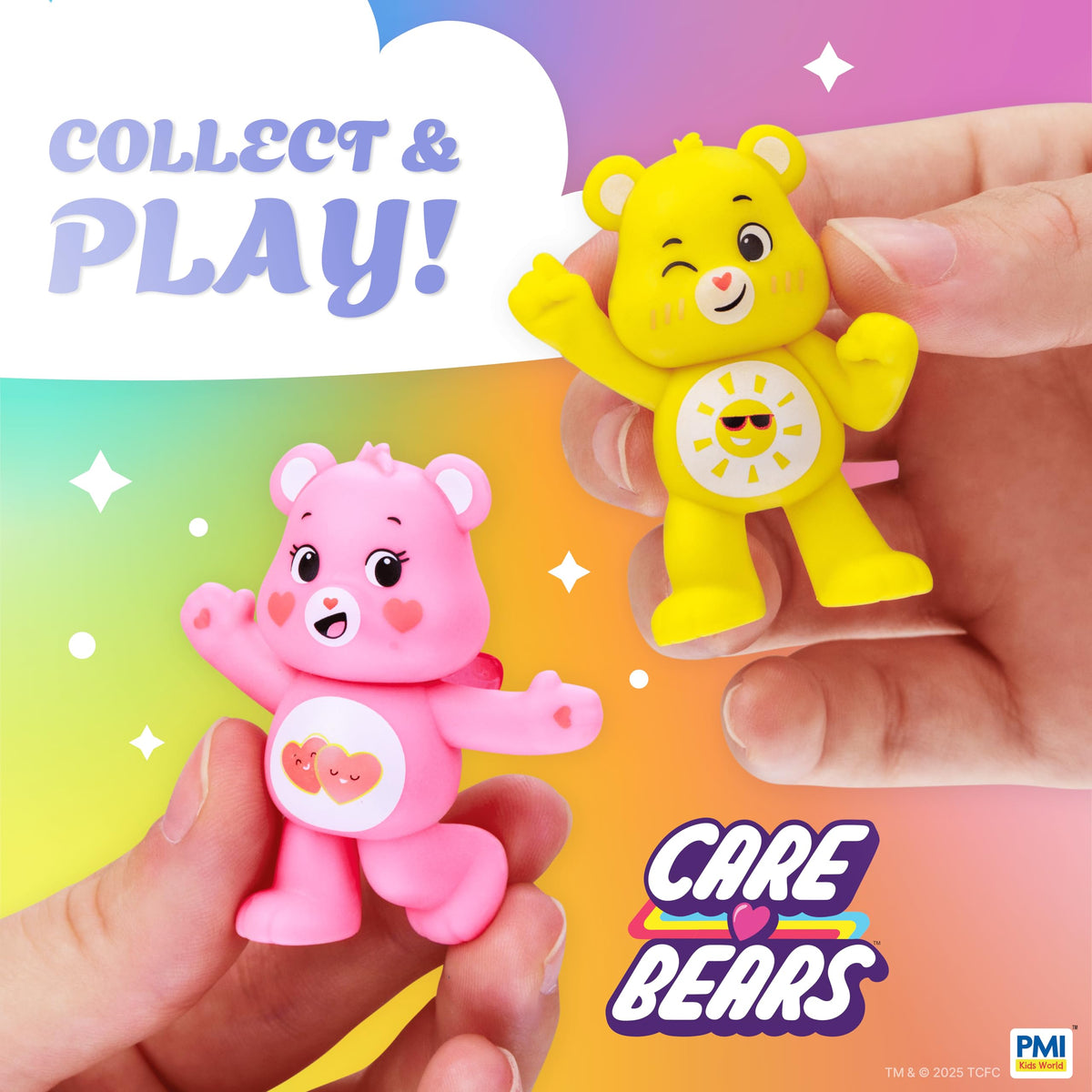 P.M.I. Care Bears Grumpy Bear mini figure with bold expression inspires imaginative stories.