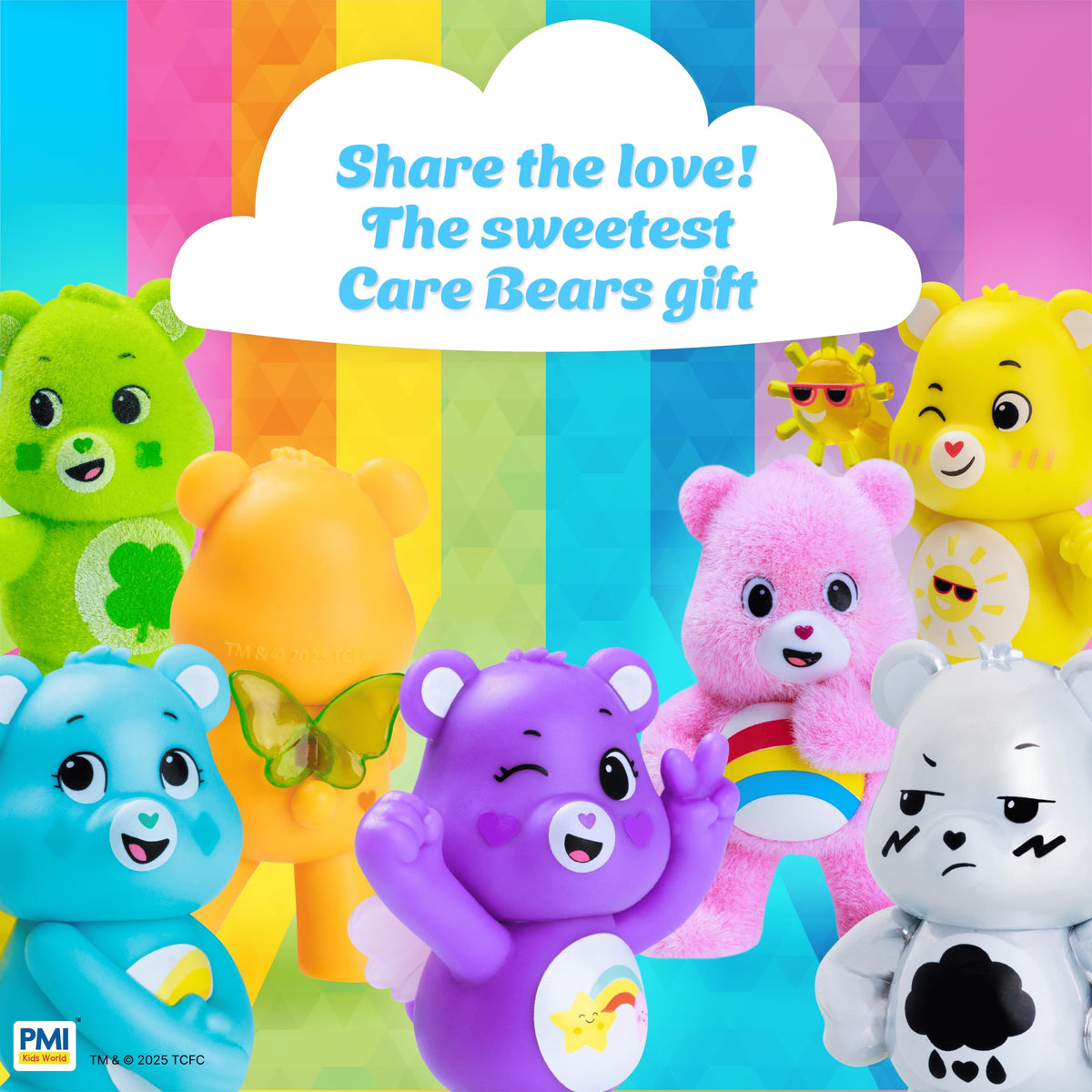 P.M.I. Care Bears display-ready mini figures ideal for shelves.