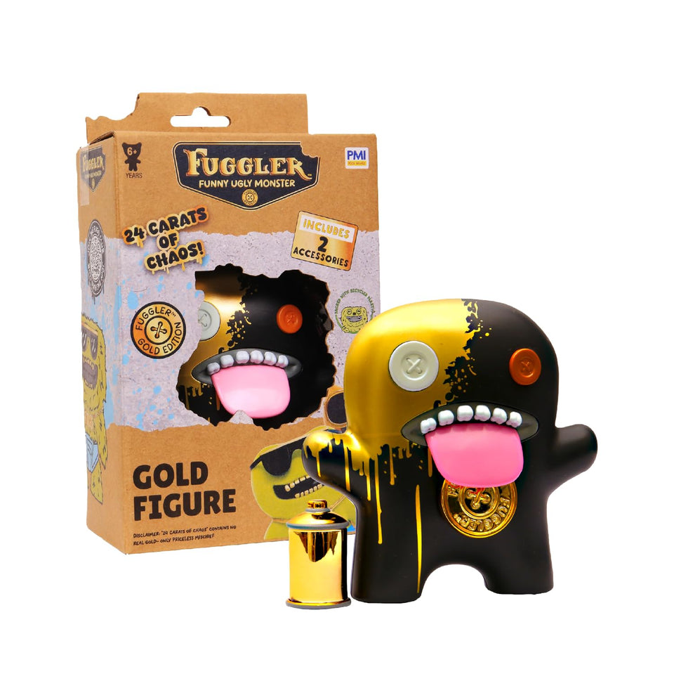 P.M.I. Fuggler Gold Edition figure in window box ideal as bold display centerpiece