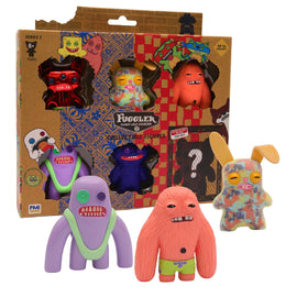 P.M.I. Fuggler Series 2 window box six-pack front view for display and collection.