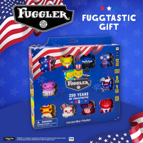 P.M.I. Fuggler USA 250-display-shelves showing how to arrange Fugglers on a desk or shelf.