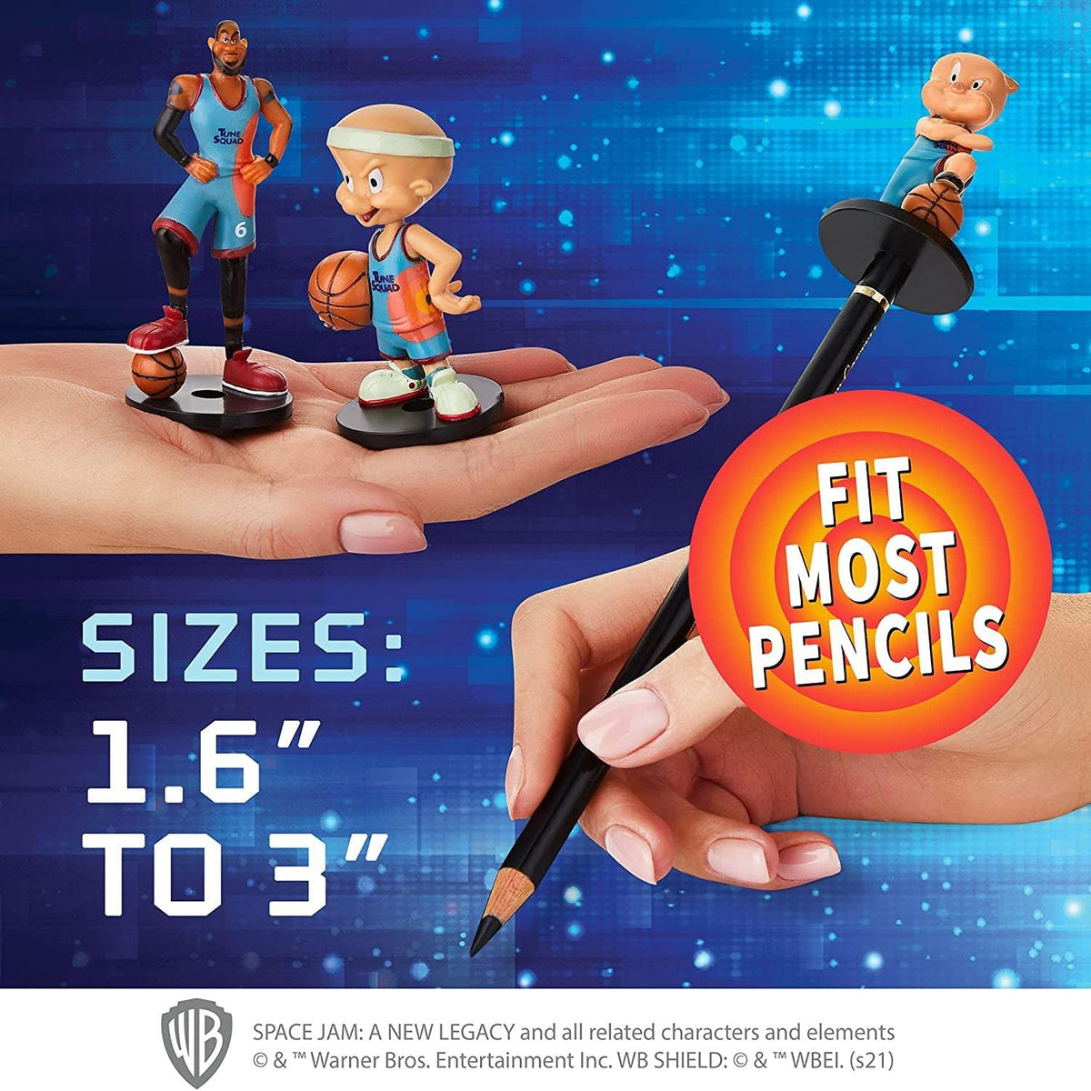 P.M.I Space Jam Porky Pig pencil topper adds classic character charm.