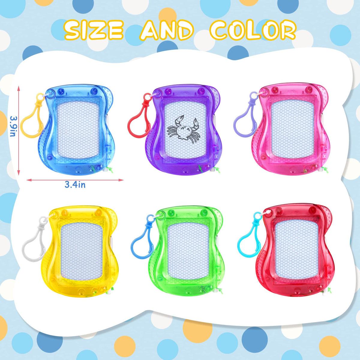 Pnsicei mini doodle board with six colors for vivid quiet drawing sessions.