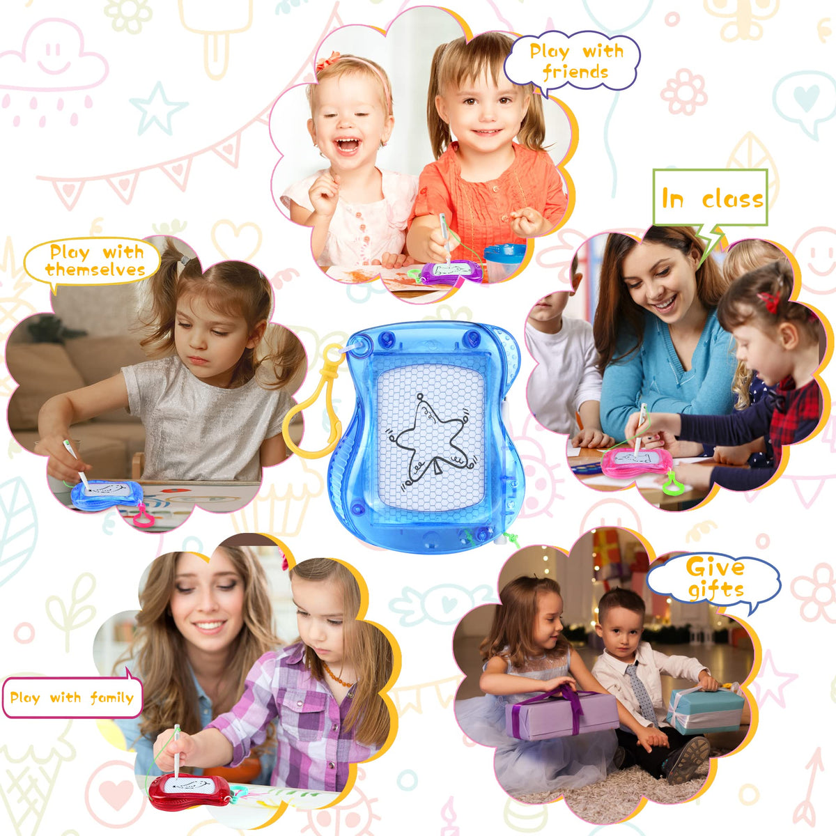 Pnsicei safe-material drawing board designed for kids' creative play.