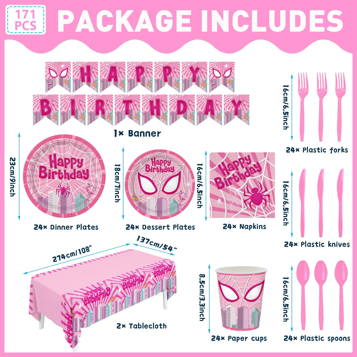 Pnuocax pink spider napkins displayed with cohesive decor.