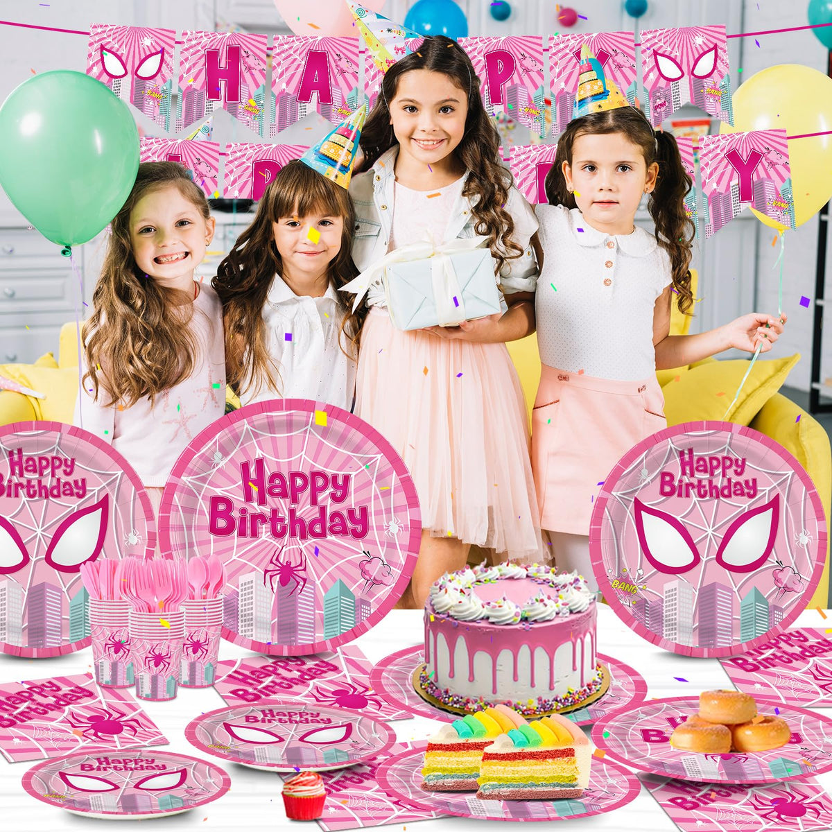 Pnuocax 171pcs set contents showing complete party essentials.