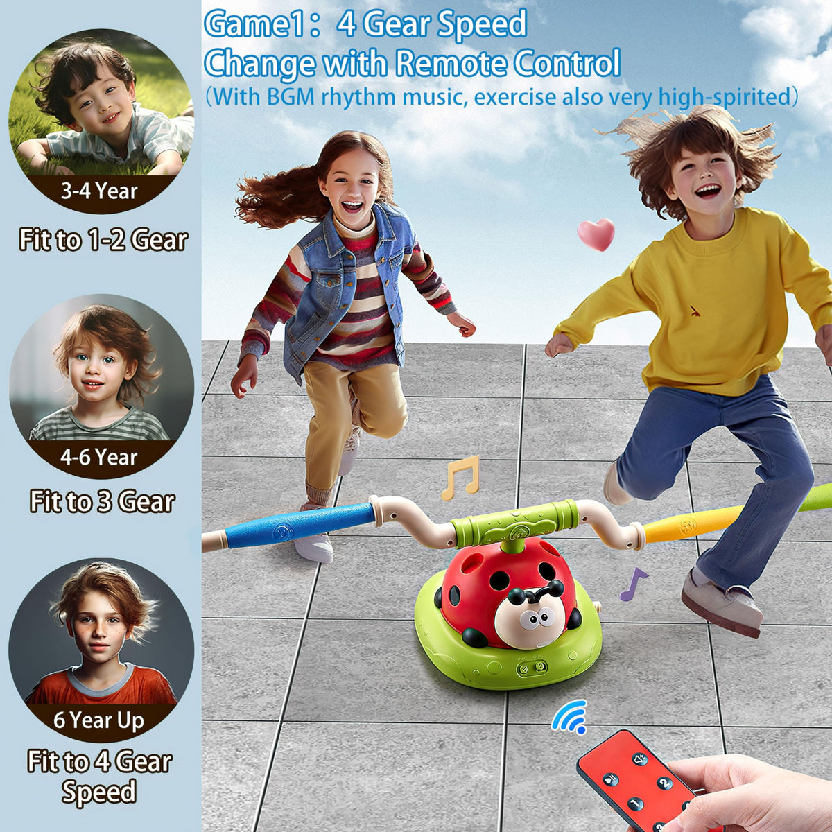 Pobaiyi tossing ring mode enhances hand-eye coordination and cooperative play.