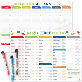 POCAZONE baby first foods tracker magnets on fridge for easy daily logging