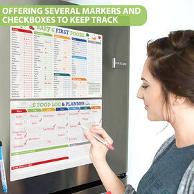 POCAZONE nutrition poster beside fridge guides feeding milestones
