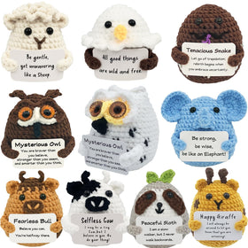 PoccroToys crochet cow mini, soft and durable desk companion.