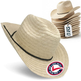 Podzly straw cowboy hat wide-brim for outdoor shade at Western-themed events.