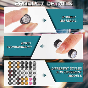 Poen 1/64 wheel with six-claw design enhances realism in scale model cars.