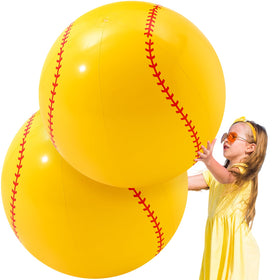 Poen 2-pack 27-inch inflatable softball beach ball for group games at the beach