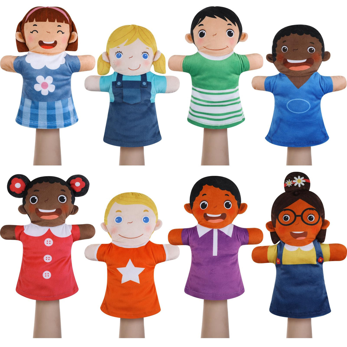 Poen hand puppets closeup characters fuel imaginative play and storytelling.