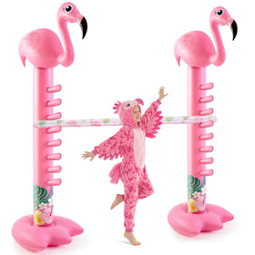 Poen 80-inch inflatable flamingos limbo base for stable outdoor play