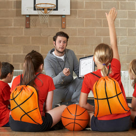 Poen basketball party favors set displayed for events
